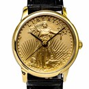 Men's 2024 1 oz Gold American Eagle Leather Band Watch